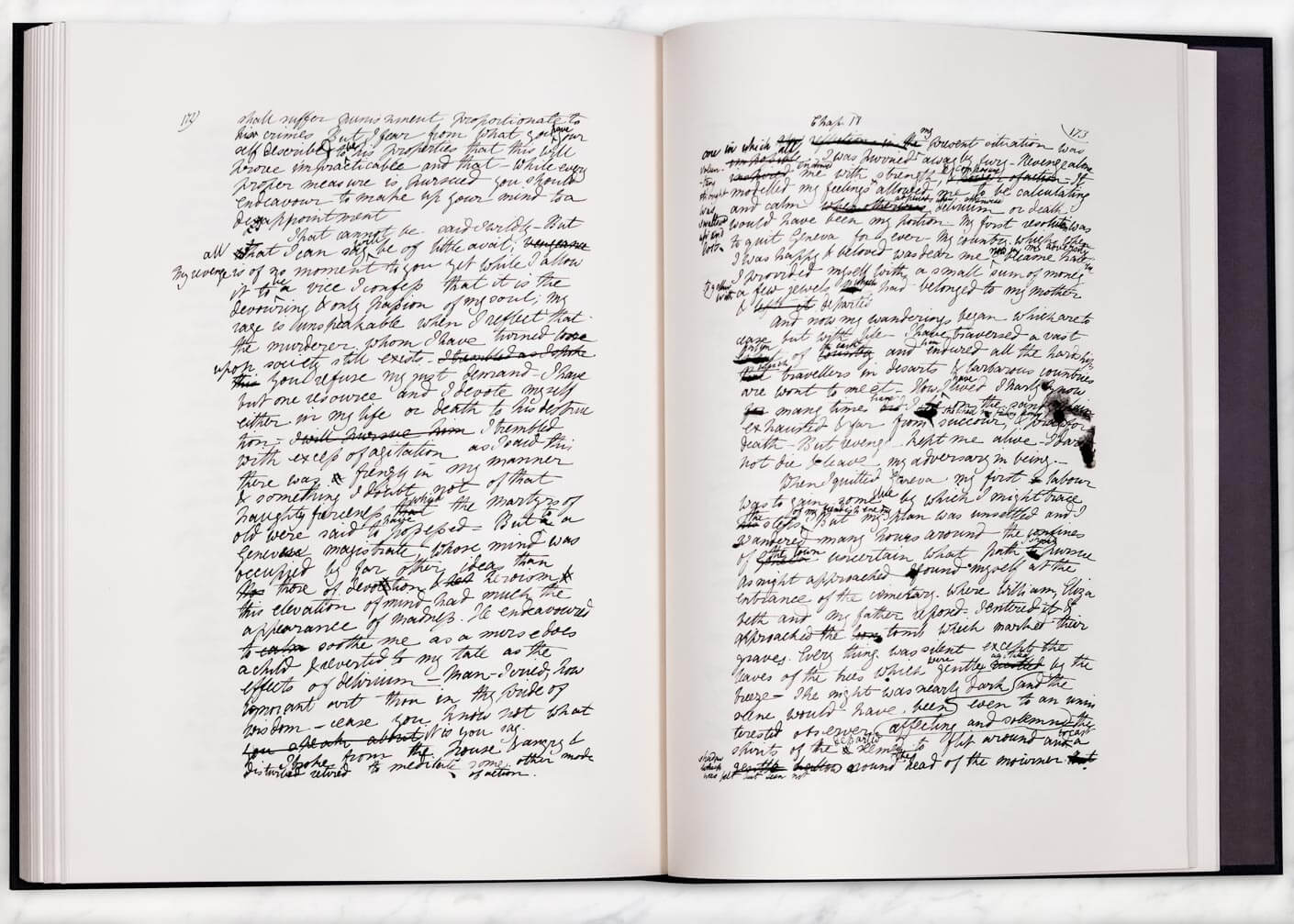 the original manuscript of Frankenstein by Mary Shelley