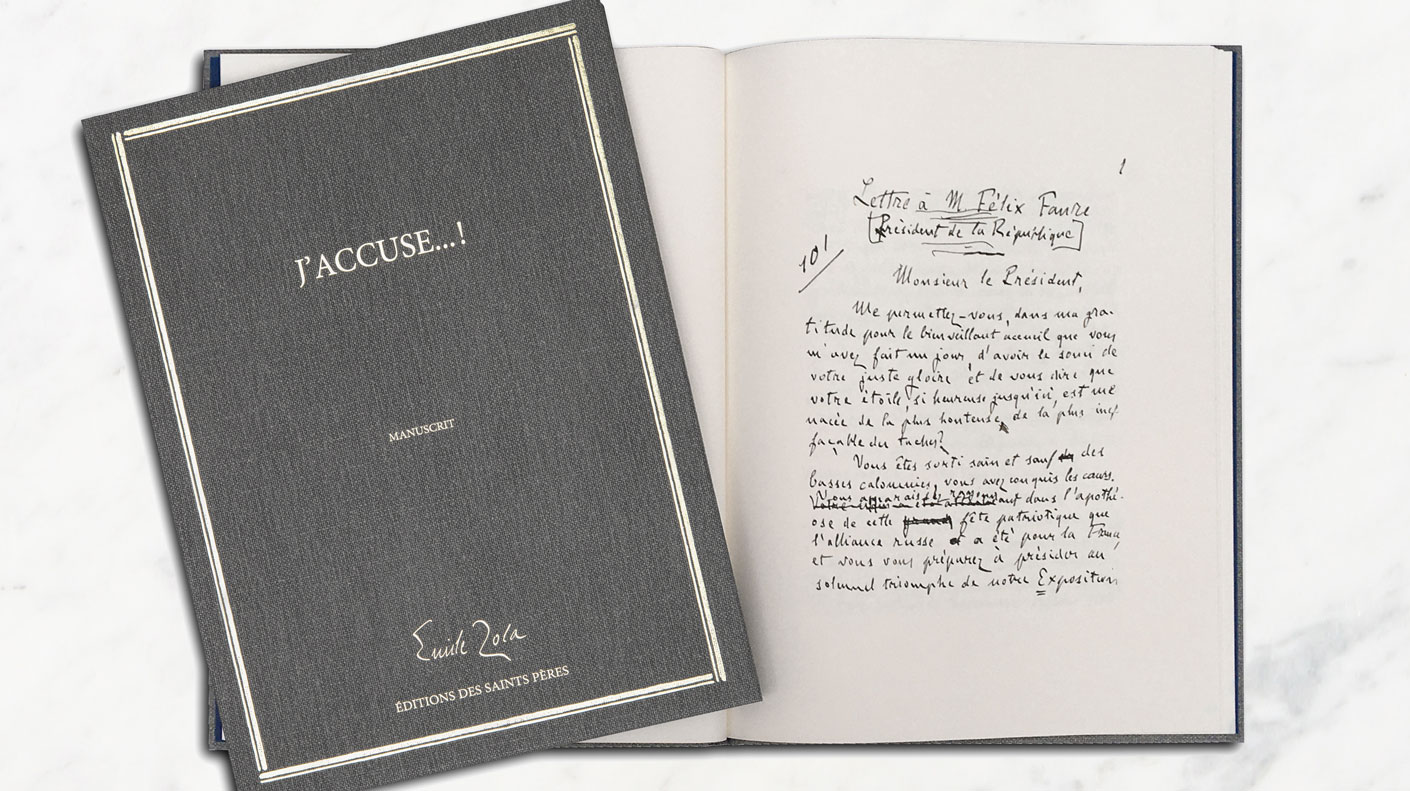 J'accuse, le manuscrit d'Emile Zola