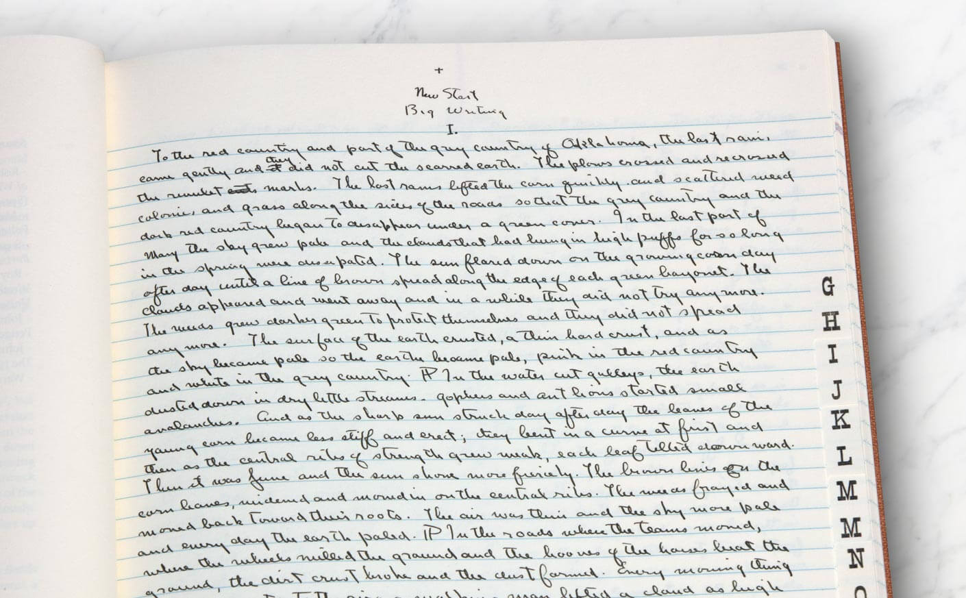 John Steinbeck's handwritting