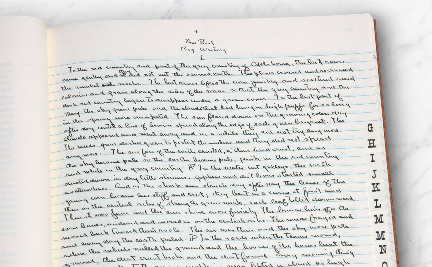 John Steinbeck's handwritting